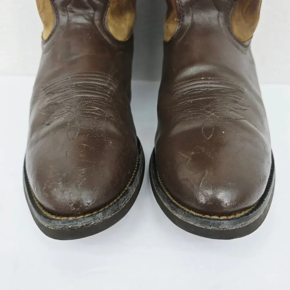 Justin Men's Western Boots Round Toe Brown 11